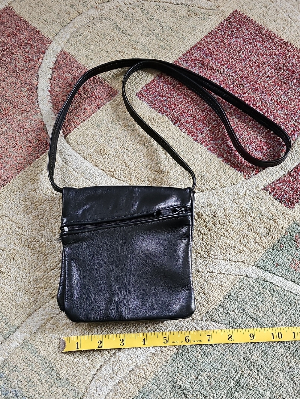 Black Leather Crosa Body Satchel